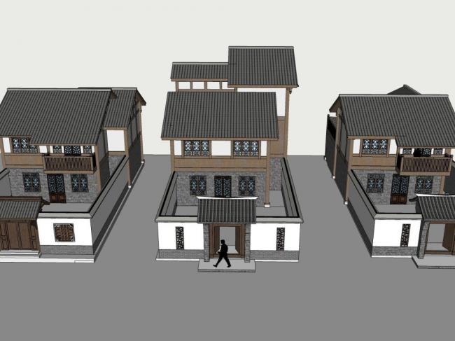 SketchUp Villa Models: Solo Villas, Villa Complexes, and Traditional Chinese Designs