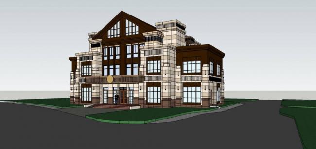 Classical Style Solo Villa Model in SketchUp | Residential Architecture Design