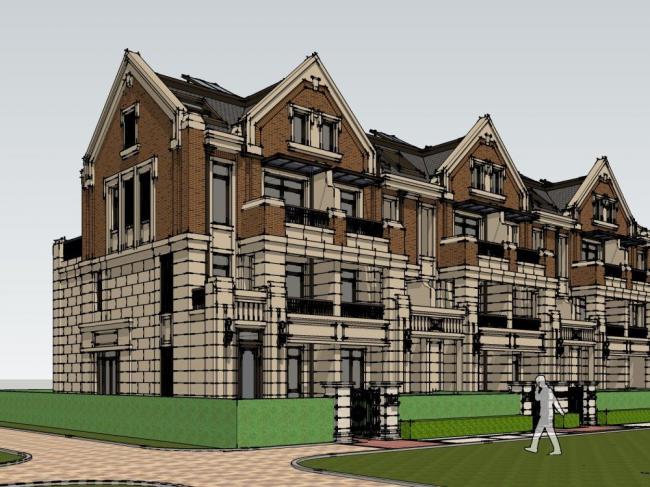 Classical Multi-Story Garden Villa SketchUp Model