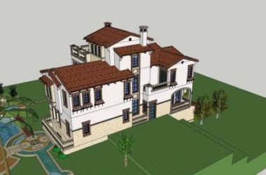SketchUp Villa Models: Stacked, Solo, Spanish, and Classical Styles-BIM WORLD