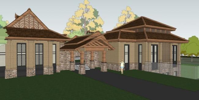Multi-Story Mountain Villa with Courtyard and Water Views | Southeast Asian Style Landscape Design in SketchUp