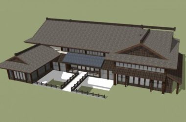 SketchUp Villa Model: Solo Villa, Clubhouse, Grassland and Traditional Chinese Styles-BIM WORLD