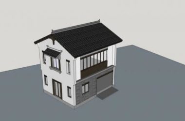 SketchUp Multi-Story Chinese-Style Solo Villa Model for Residential Design-BIM WORLD