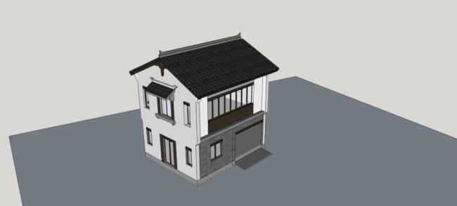 SketchUp Multi-Story Chinese-Style Solo Villa Model for Residential Design