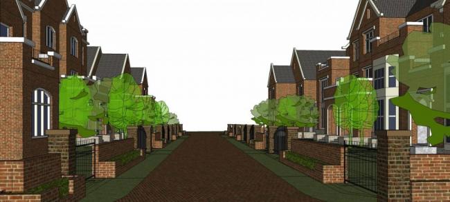 British-Style Multi-Story Villa Complex with Double Split Design and Sloping Roof – SketchUp Model
