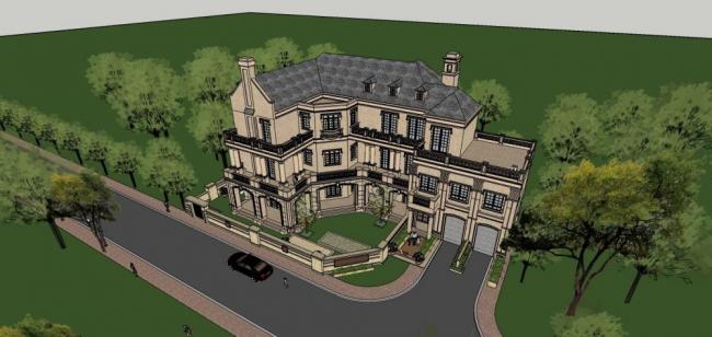 SketchUp Model of a Solo Villa in French Classical Style