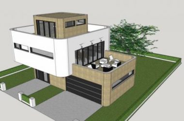 Modern Solo Villa Design in SketchUp Model-BIM WORLD