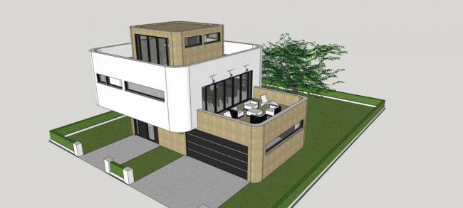 Modern Solo Villa Design in SketchUp Model