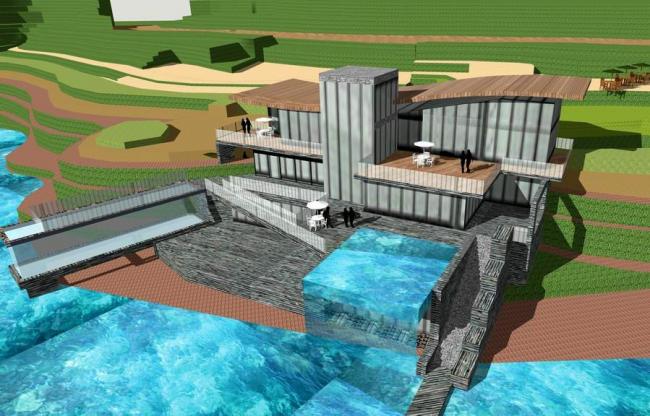 Modern Multi-Story Solo Villa SketchUp Model for Vacation Homes