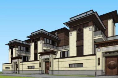 SketchUp Villa Model | Traditional Chinese Row House Design-BIM WORLD