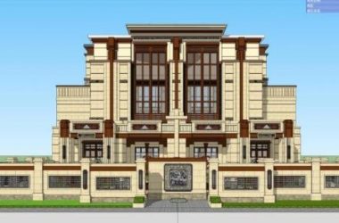 Chinese-Style Mountain Villa Row Model in SketchUp-BIM WORLD