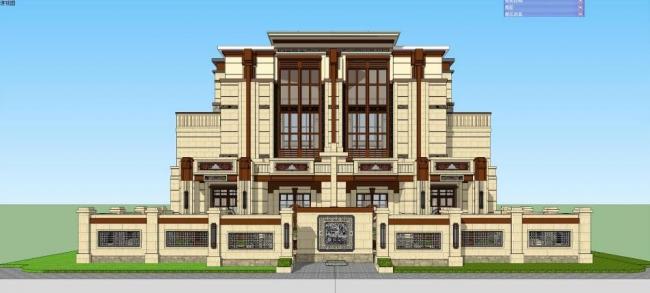 Chinese-Style Mountain Villa Row Model in SketchUp