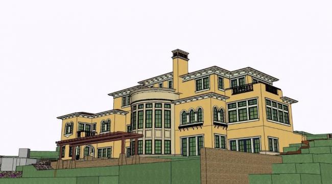 Spanish-Style Mountain Villa Model for Single-Family Homes in SketchUp