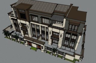Double-Split Villa SketchUp Model Inspired by Traditional Chinese Design-BIM WORLD