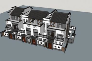 SketchUp Model of a Chinese-Style Row Villa-BIM WORLD