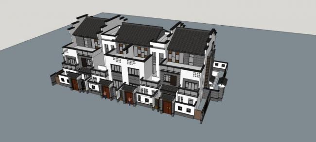 SketchUp Model of a Chinese-Style Row Villa