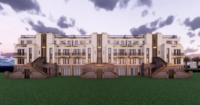 Neoclassical Row Villa Design in SketchUp Model
