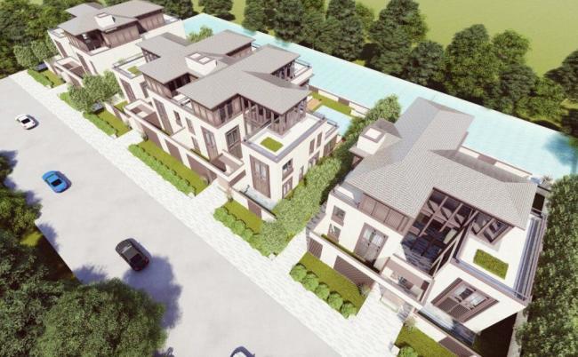 Modern Multi-Row Villa SketchUp Model
