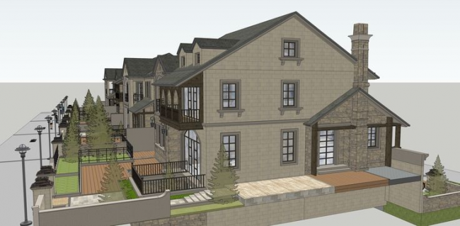French Neoclassical Single-Family Villa Cluster | SketchUp Model