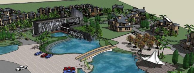 SketchUp Villa Model: European Classical Style Villa and Clubhouse Planning