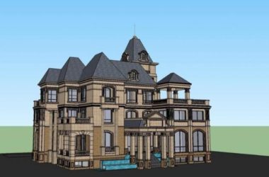 French Classical Style Solo Villa Model in SketchUp-BIM WORLD