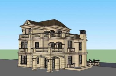 French Classical Style Villa Model in SketchUp | Elegant Solo Villa Design-BIM WORLD
