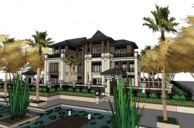 SketchUp Villa Model: Solo Southeast Asian-Style Villa on a Steep Slope-BIM WORLD