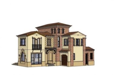 Mediterranean Spanish Villa SketchUp Model-BIM WORLD