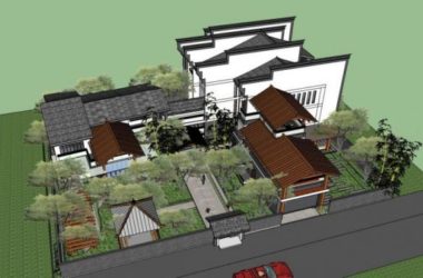 SketchUp Villa Model: Huizhou-Style Solo Courtyard Villa with Traditional Chinese Design-BIM WORLD