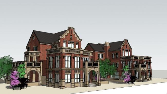 British Classical Style Solo Villa Model in SketchUp