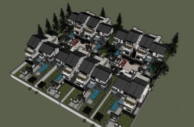 Huizhou-Style Villa Models in SketchUp: Sloping Roofs, Courtyards, and Row Houses with Traditional Chinese Design-BIM WORLD