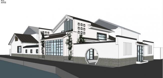 SketchUp Villa Model | Huizhou-Inspired Detached Villa in Traditional Chinese Style