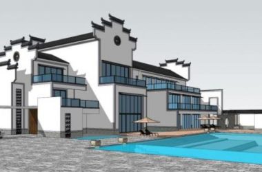 Multi-Story Huizhou-Style Villa Clubhouse Model in SketchUp | Chinese Architectural Design-BIM WORLD