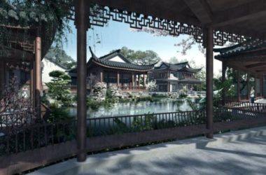 Multi-Story Chinese Style Villa with Traditional Garden – SketchUp Model-BIM WORLD