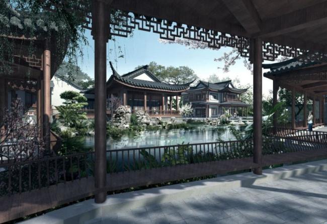 Multi-Story Chinese Style Villa with Traditional Garden – SketchUp Model