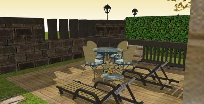 SketchUp Double Split Villa Model in European Neoclassical Style