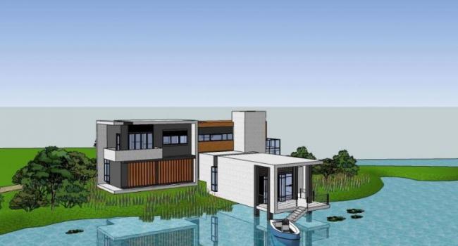 Modern Mountain Lake Villa SketchUp Model