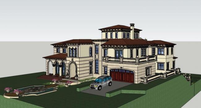 Spanish Classical Mediterranean Villa Model | Solo Villa in SketchUp