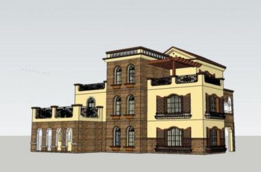 Spanish-Style Classical Villa SketchUp Model | Solo Villa Design-BIM WORLD