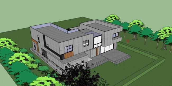 Modern Solo Villa 3D Model in SketchUp