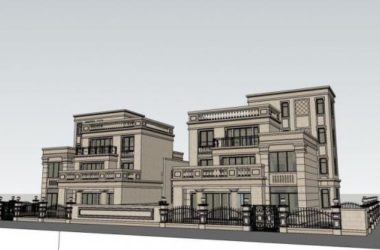 Classical European Style Row Villa Model in SketchUp-BIM WORLD