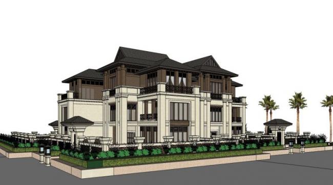 Southeast Asian Style Solo Villa | SketchUp 3D Model