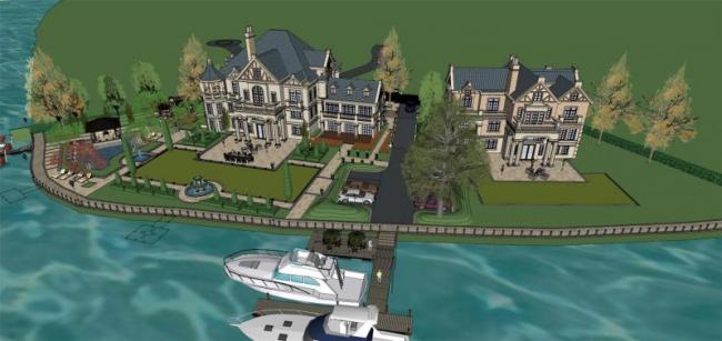 SketchUp Villa Models: Solo Villas in Nordic and Classical Styles with Landscapes
