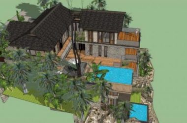 SketchUp Villa Model: Stacked New Chinese Style Residential Architecture-BIM WORLD