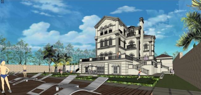European Classical Solo Villa Model | Residential Architecture in SketchUp