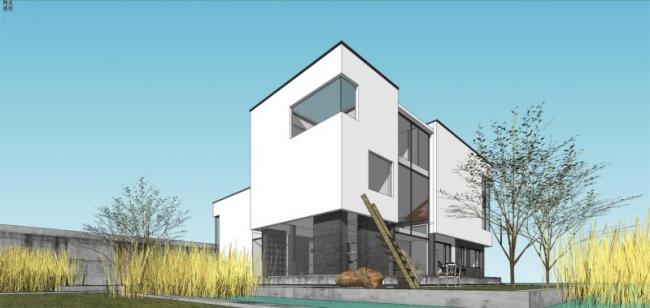 Modern Solo Villa SketchUp Model