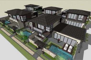 SketchUp Villa Model: Multi-Row Residential Architecture in Modern Chinese Style-BIM WORLD