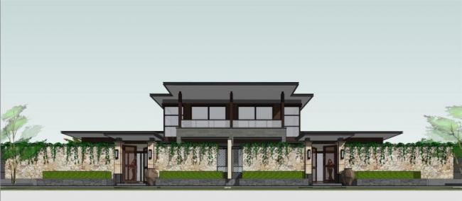 Solo Villa SketchUp Model | Modern Chinese-Style Residential Design