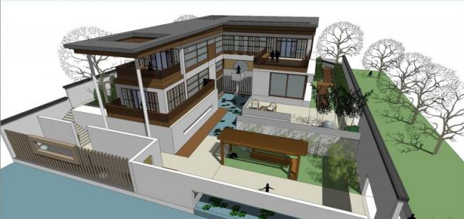 SketchUp Villa Model: Traditional Chinese Courtyard Villa Design