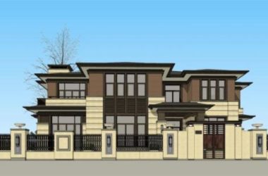SketchUp Villa Model | Solo Villa with South Entrance in Modern Chinese Style-BIM WORLD